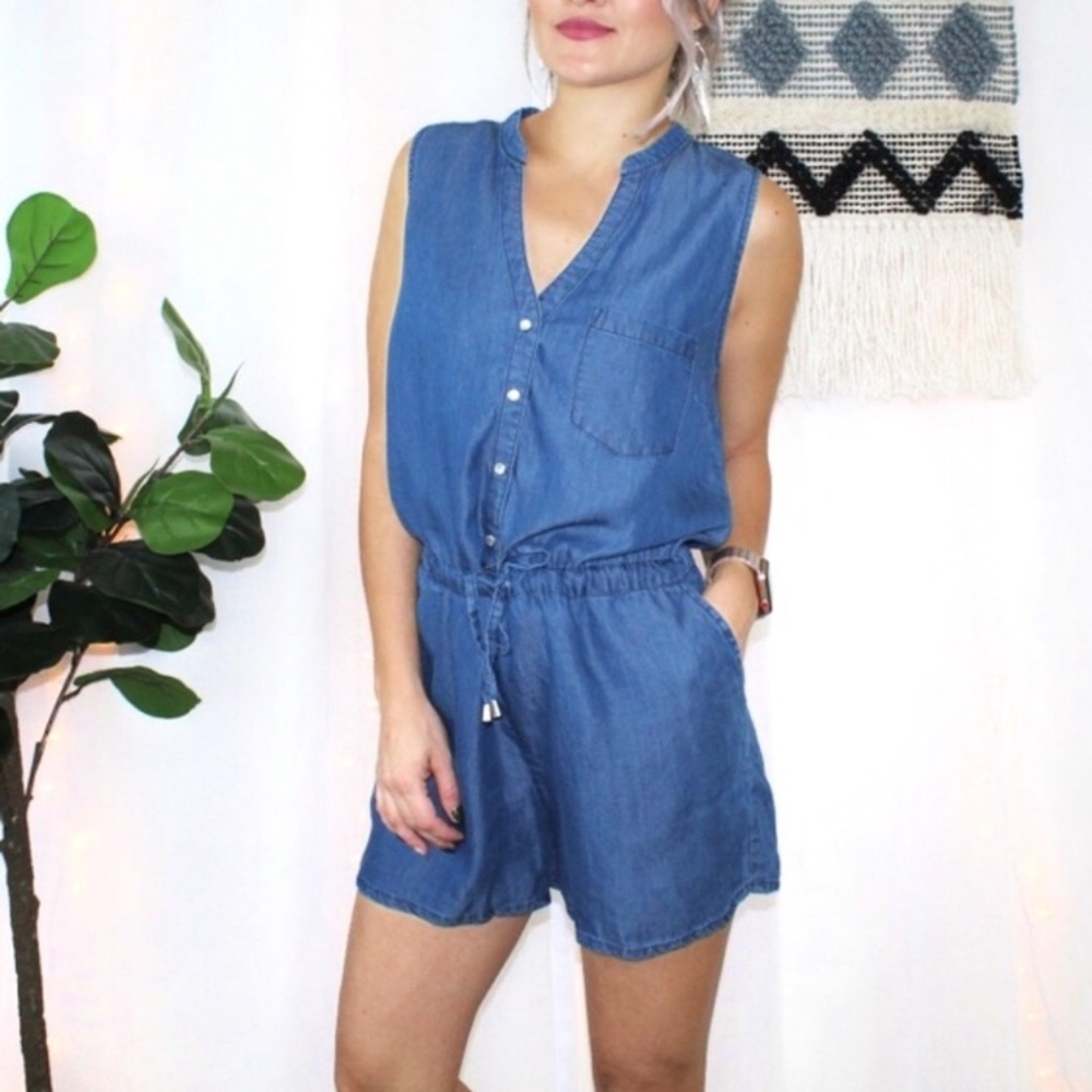 Love Tree Happens Chambray Tencel Romper